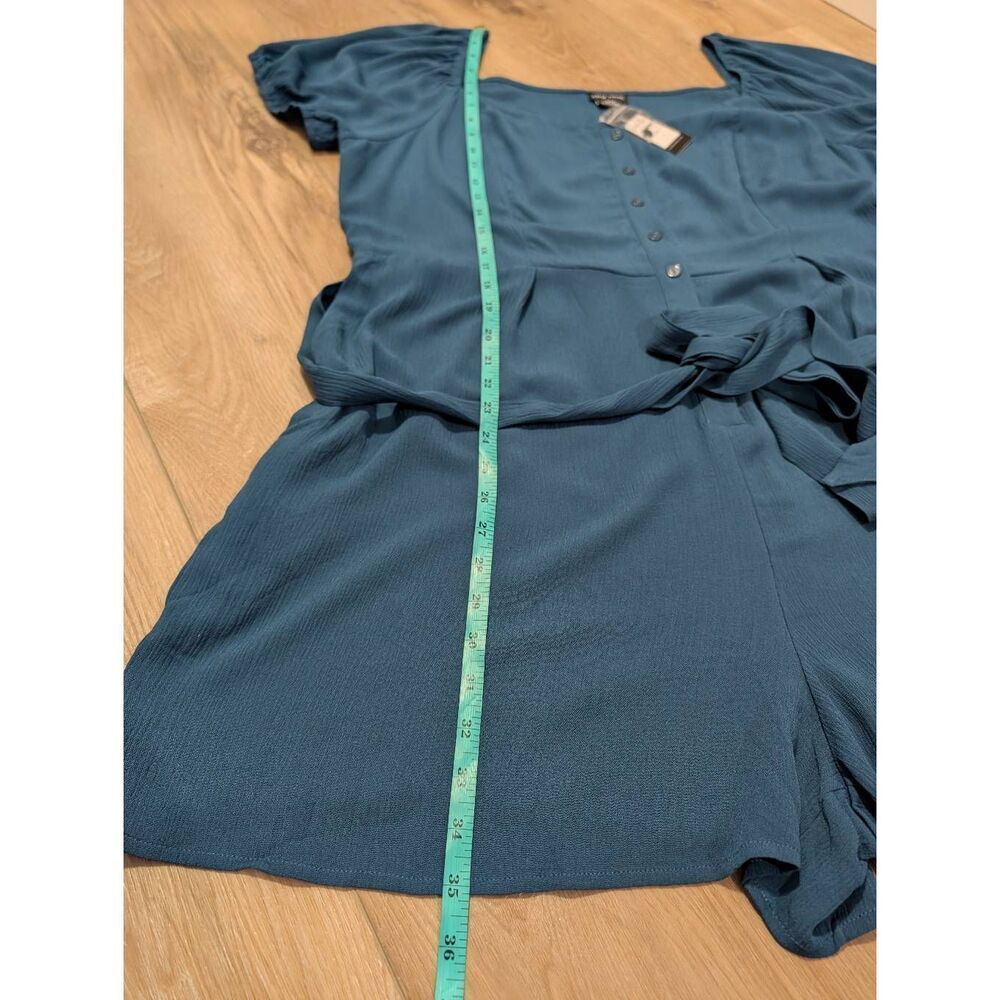 City Chic Playsuit Vacation Teal Romper Plus 18 1XL Boho Festival Pockets NWT - Picture 9 of 13